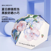 Ultra-Light Flat Five-Fold Sun Protection UV Umbrella for Sunny and Rainy Days, Compact Mini Card Umbrella