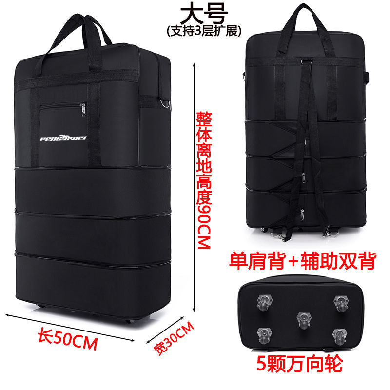 Waterproof Foldable Travel Duffel Bag with Wheels - Large Capacity Luggage for Men and Women