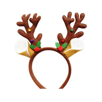 Christmas Antler Headband with Bells for Pets and People, Festive Photo Prop Decoration