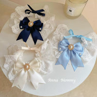 Vintage Lace Bow Pet Bib Collar for Cats and Small Dogs, Princess Wedding Decoration