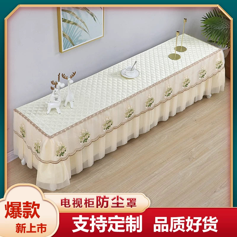 New Chinese Style Lace TV Cabinet Dust Cover Rectangular Living Room Tablecloth Tea Table Mat