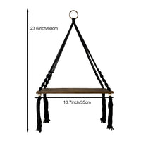 Bohemian Macrame Plant Hanger Shelf with Tassels for Wall Decor