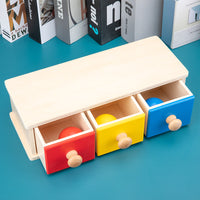 Montessori Wooden Coin Box and Ball Drop Game for Toddlers, Early Education Hand-Eye Coordination Toy