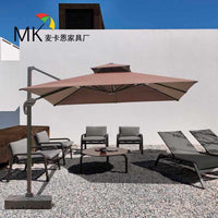 Outdoor Cantilever Patio Umbrella with Base for Garden, Deck, and Commercial Use