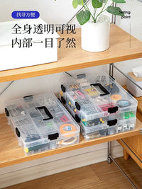 Multi-Grid Portable Transparent Storage Box for Small Parts, Screws, Electronic Components, and Building Blocks