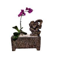 Outdoor Garden Artificial Stone Pedestal Planter Base for Villa Balcony Decor