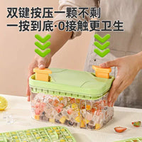 Stackable Ice Cube Tray Set with Lid and Storage Bin, Quick Release Mini Ice Cube Maker for Freezer