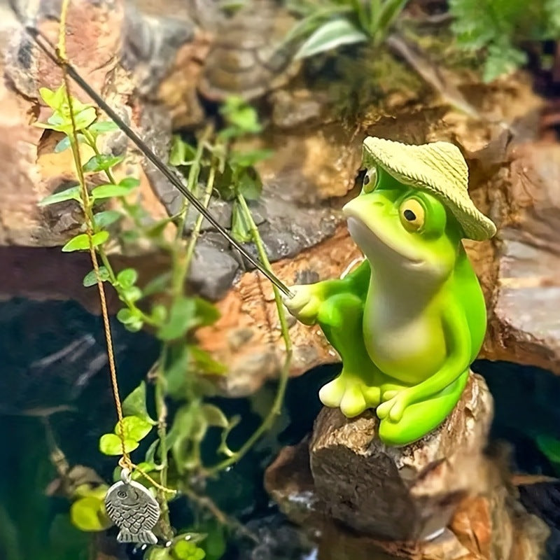Resin Frog Garden Statues for Outdoor Patio Pond Decor