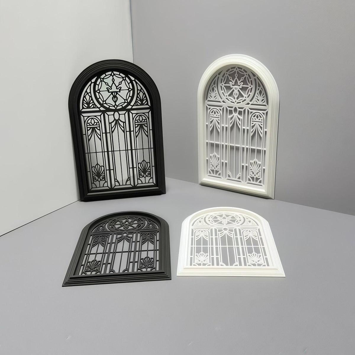 Dollhouse European Style Gothic Window Model for Miniature Landscape Decor