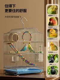 Large Parrot Cage for Budgies, Cockatiels, Peonies, Mynah Birds - Luxury Villa Design for Home Use