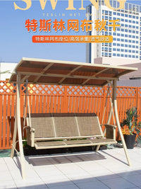 Outdoor Patio Swing Chair with Canopy, 2-3 Seater Garden Hammock Glider for Yard Balcony