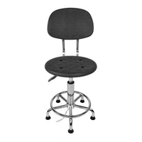 PU Anti-static Lab Stool with Backrest - Adjustable Swivel Chair for Cleanroom & Workshop