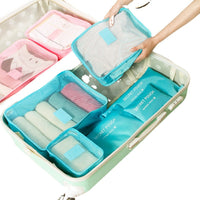 6-Piece Waterproof Travel Organizer Bags Set for Clothes