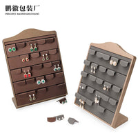 PU Leather Earring and Necklace Display Stand Jewelry Organizer for Live Broadcasts