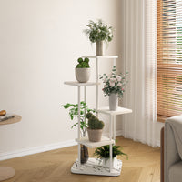 Nordic Iron Art Multi-Tier Plant Stand with Marble Pattern Base for Indoor Balcony Decor
