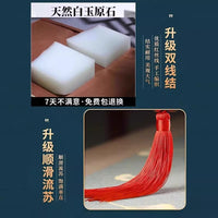 White Jade Gourd Brass Five-Emperor Coin Charm for Doorway Decor