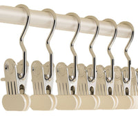 Stainless Steel Skirt and Trouser Hangers with Hooks, Non-slip Clothes Clips for Home Wardrobe Organization