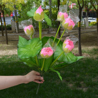 Artificial Lotus Flower Stem for Pond & Aquarium Decor, Silk Water Lily Prop