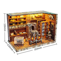 DIY Miniature Wooden Book Nook Model Kit - Dinosaur Research Institute 3D Puzzle