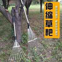 Adjustable Stainless Steel Garden Rake for Leaves and Weeds