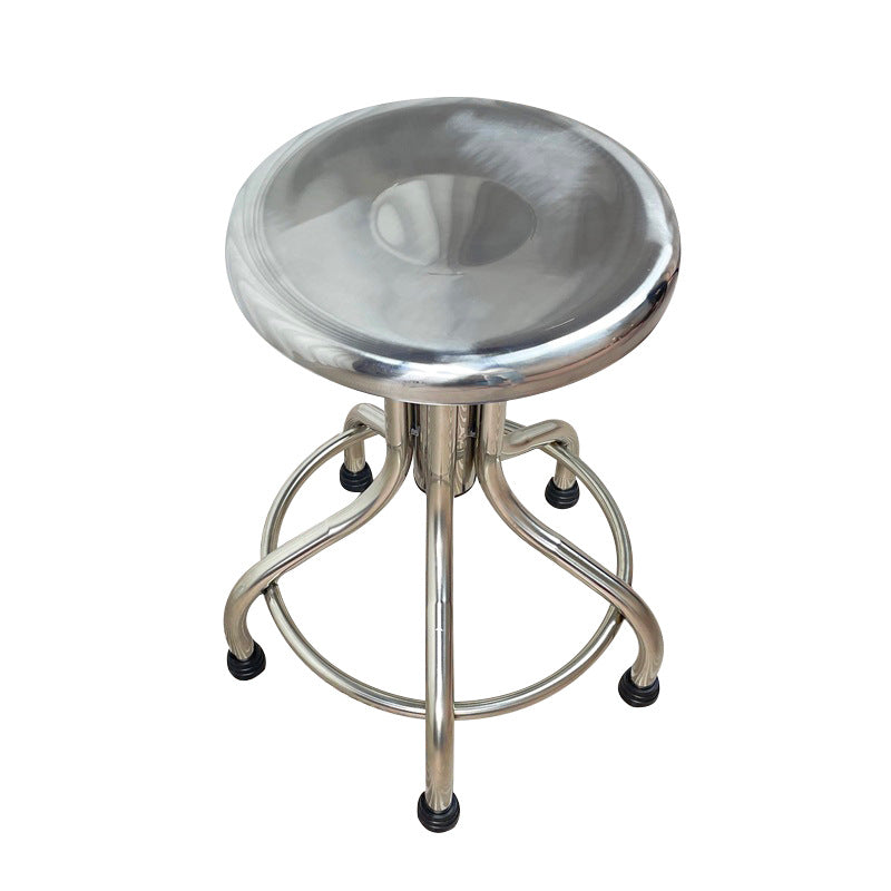 Stainless Steel Adjustable Swivel Stool for Lab, Cleanroom, and Medical Use