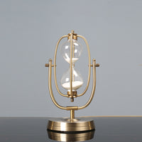 Metal Hourglass Globe Rotating Sand Timer Desktop Ornament