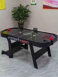 Tabletop Air Hockey Table with Electric Scoring, Reinforced Aluminum Surface, Air Suspension Hockey Game for Parties