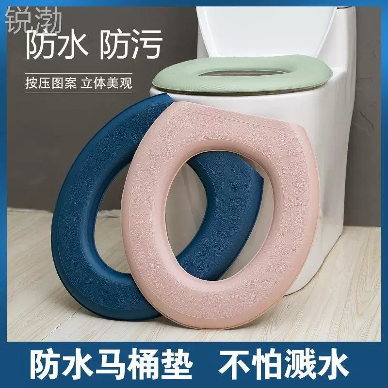 Japanese Style Soft Silicone Toilet Seat Cushion, Waterproof and Universal for All Seasons