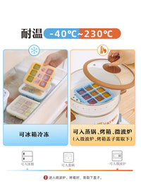 Shuke Baby Silicone Puree Freezer Tray Infant Food Storage Container Steaming Divider Box Sealed Ice Cube Tray