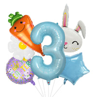 Easter Bunny Carrot Aluminum Film Balloon Set for Holiday Decoration and Photo Props
