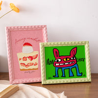 Dopamine Mini Photo Frame Wall-Mounted or Tabletop Display for Kids' Art, Oil Paintings, and Photos