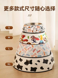 Stainless Steel Pet Food and Water Bowl for Dogs and Cats, Non-Slip Design