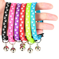 Adjustable Luminous Cat Collar with Bell and Paw/Whiskers Design