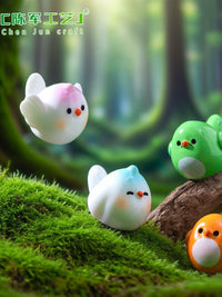 Cute Chubby Bird Miniature Figurines for Micro Landscape Decor