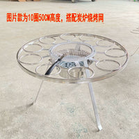 Rotating Hot Pot Grill Stand with Wood Burning Stove Rack for Outdoor Camping and Picnics