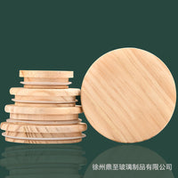Pine Wood Lid for Silicone Cups, Mugs, and Storage Jars - Round or Straight Edge