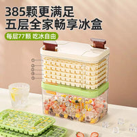 Stackable Ice Cube Tray Set with Lid and Storage Bin, Quick Release Mini Ice Cube Maker for Freezer