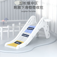 Kids Indoor Slide Playset with Basketball Hoop, Toddler Home Playground Activity Center