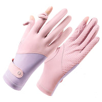 Women's UV Protection Ice Silk Sunscreen Gloves for Cycling Driving Outdoor Activities