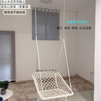 Square Macrame Hammock Chair Indoor Outdoor Patio Swing with Tassels