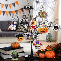 Halloween Party Hanging Decorations - Double-Sided Cards with Rope