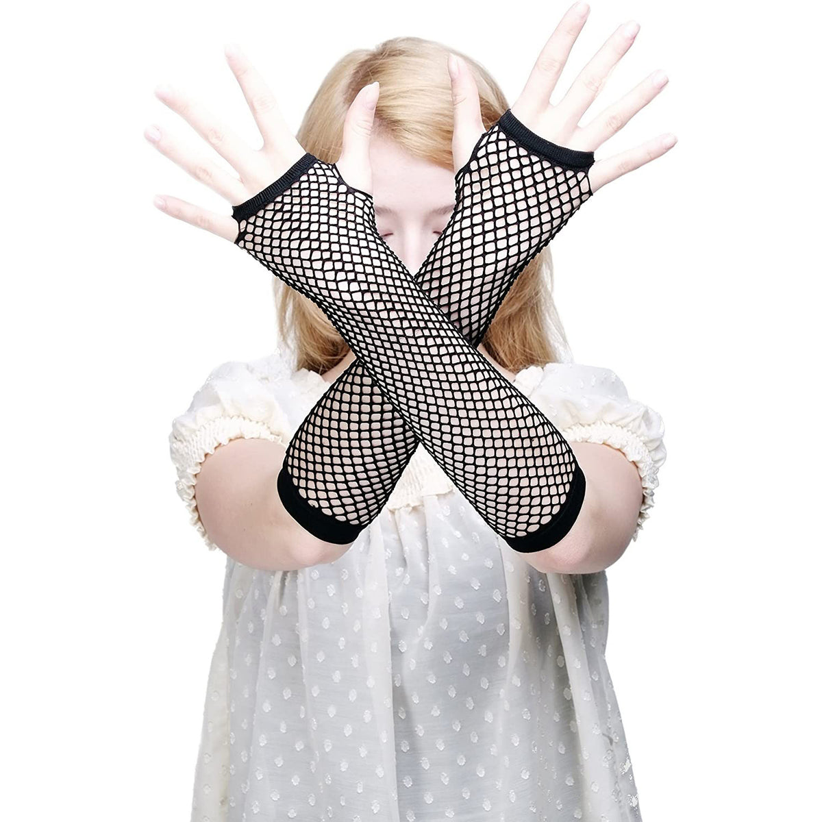 Women's Fingerless Fishnet Sun Protection Arm Sleeves