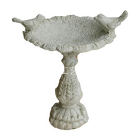 Outdoor Bird Bath Basin with Dual Birds, Vintage Garden Yard Resin Craft Decor Bird Feeder