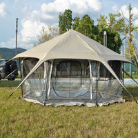Large 8-Person Waterproof UV-Protected PVC Yurt Tent for Family Camping