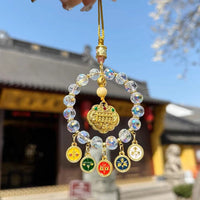 2026 Year of the Snake Five-Way God of Wealth Abacus Car Hanging Ornament