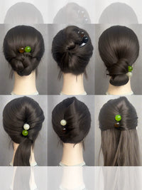 New Chinese Style Pearl Three-Tooth Hairpin Set for Buns and Updos