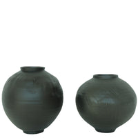 Danish Style Ceramic Wabi-Sabi Vase for Flower Arrangement, Japanese Minimalist Retro Decorative Moon Jar