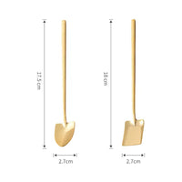 Long Handle 304 Stainless Steel Ice Cream Spoon, Titanium Plated Coffee Stirring Spoon, Watermelon Shovel Spoon
