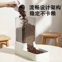 Automatic Pet Feeder and Water Dispenser Combo for Cats and Dogs, Gravity-Fed Food and Water Bowl Set