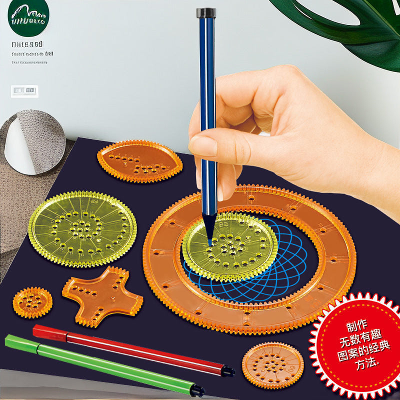 Kids' Spirograph Drawing Stencils Set Art Craft Geometric Ruler Toy